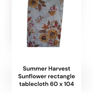 Summer Harvest Sunflower Tablecloth - Cream and Brown